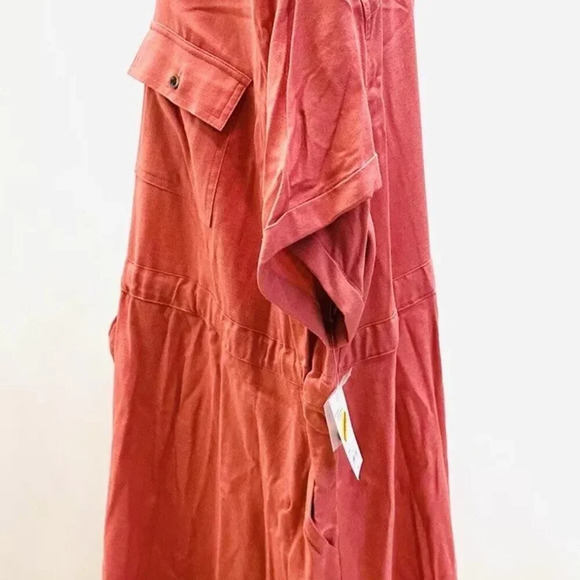 NWT CROFT & BARROW Women Short Sleeve Pullover Collared Draw String Dress Sz 4X - Picture 5 of 12